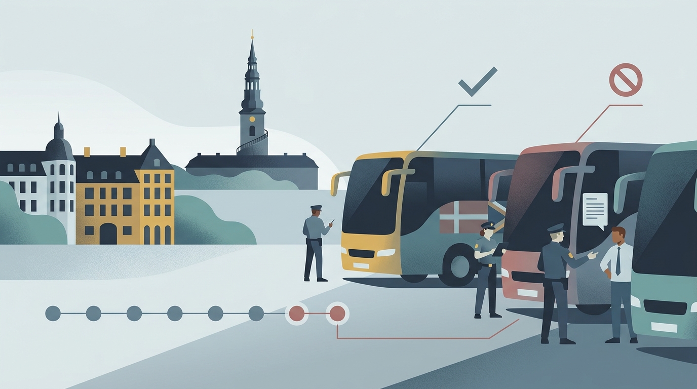 Politikontrol af turistbusser i København gav to sager ud af ni busser